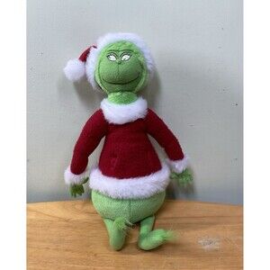 Vintage 1998 Hallmark Grinch Plush Santa Suit Dr. Seuss Christmas Stuffed Toy